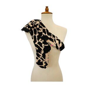 Animal print knee socks with black lace, NWOT, Betseyville